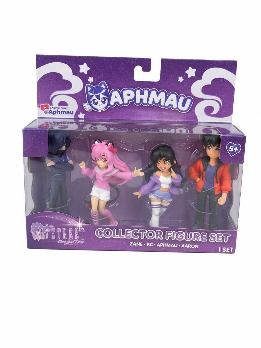 Aphmau MyStreet Collector Figure Set – 4-Pack (Zane, KC, Aphmau, Aaron) | Brand New
